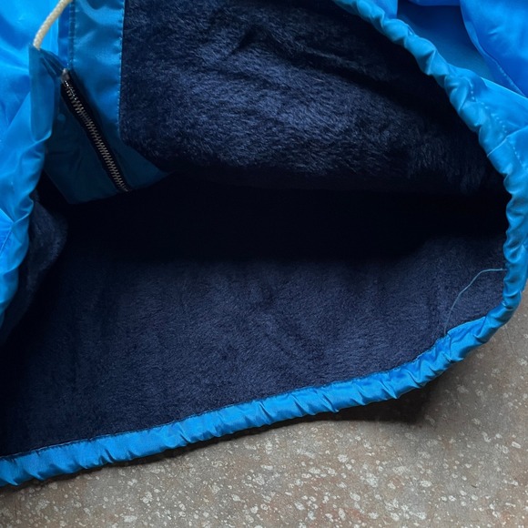 Vintage 60s 70s Ford Shelby Cobra Racing Jacket Blue White Faux Fur Lined XL - Picture 8 of 11